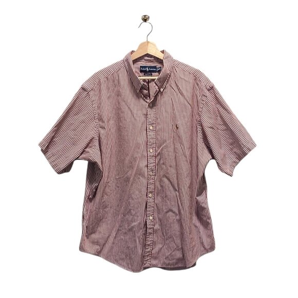 Ralph Lauren Mens Vintage Y2K Short Sleeve Striped Button Down Shirt  Size XXL - Picture 2 of 13